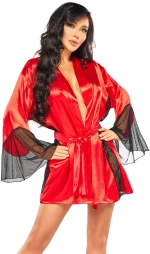 BEAUTY NIGHT FASHION SARA PEIGNOIR AND THONG RED
