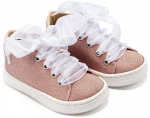 Babywalker Sneaker απο Ύφασμα και Δέσιμο Κορδέλα BW4864 Ροζ