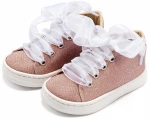 Babywalker Sneaker απο Ύφασμα και Δέσιμο Κορδέλα BW4864 Ροζ