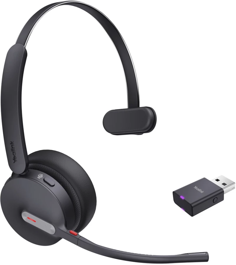 Yealink WH64 Hybrid Mono Teams Headset Wireless Head-band Office/Call center Micro-USB Bluetooth Black