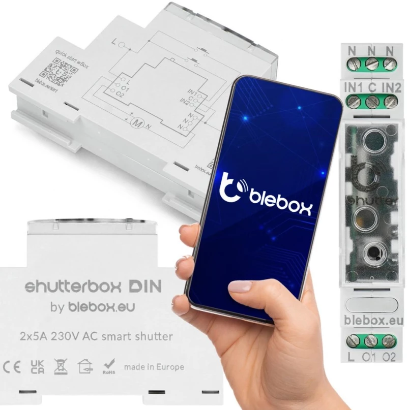 Shutterbox din Blebox roller shutter control module