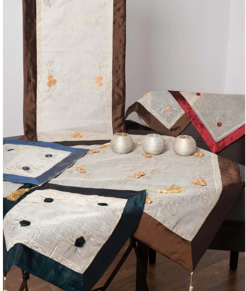 Σετ 7 τεμαχίων ((90cm x 90cm 40cm x 110cm 2x60cm x 60cm 2x 40cm x 40cm 140cm x 140cm) 203 καφέ