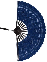 Χειροποίητη βεντάλια (22cm) μπλέ