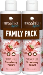 Messinian Spa Strawberry Yogurt Showergel 300ml Family Pack 1+1