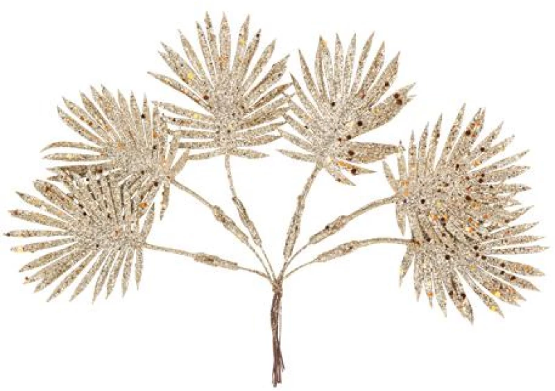 ΦΥΛΛΑ ΠΑΛΜΑ ΜΕ ΓΚΛΙΤΕΡ 6 ΤΜΧ 24CM   Beauty Home