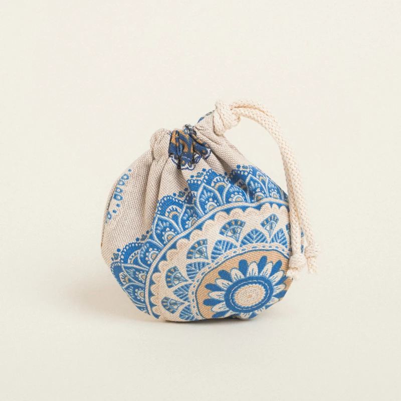 Beauty Home ΠΟΥΓΚΙ ΟΒΑΛ ΜΕ ΚΟΡΔΟΝΙ 13 x 14 cm ΜΠΛΕ ΜΑΝΤΑΛΑ