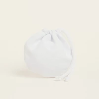 Beauty Home ΠΟΥΓΚΙ ΟΒΑΛ ΜΕ ΚΟΡΔΟΝΙ ΜΟΝΟΧΡΩΜΟ PREMIUM 13 x 14 cm  Λευκό 13 x 14 cm