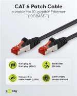 GOOBAY καλώδιο δικτύου 68700, CAT 6 S/FTP, copper, 250MHz, 5m, μαύρο