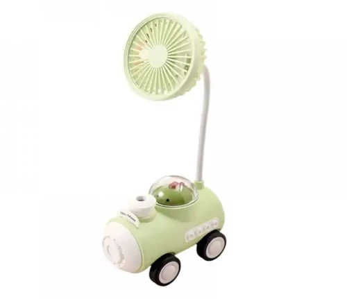 Επαναφορτιζόμενος Ανεμιστήρας Αυτοκινητάκι Με Ξύστρα Και Φωτάκι Νυκτός (MU339A) Πράσινο