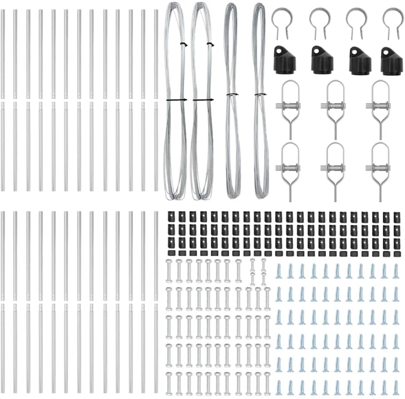 vidaXL Στύλος Περιφράξεων Άλλο 26 pcs Ασημί 3.2 x 3.2 x 210 εκ Ατσάλι