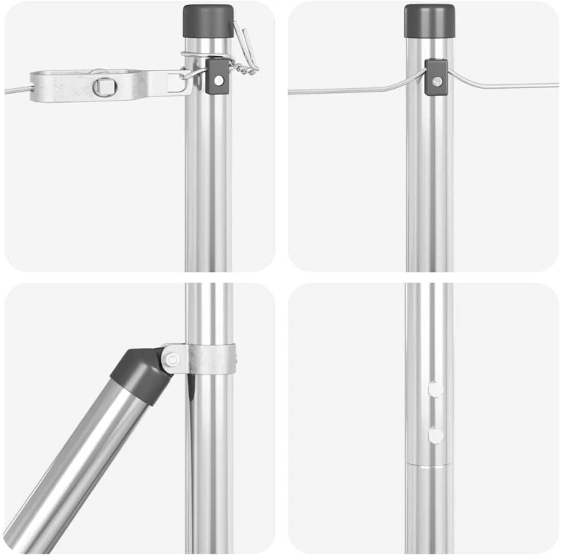 vidaXL Στύλος Περιφράξεων Άλλο 26 pcs Ασημί 3.2 x 3.2 x 210 εκ Ατσάλι