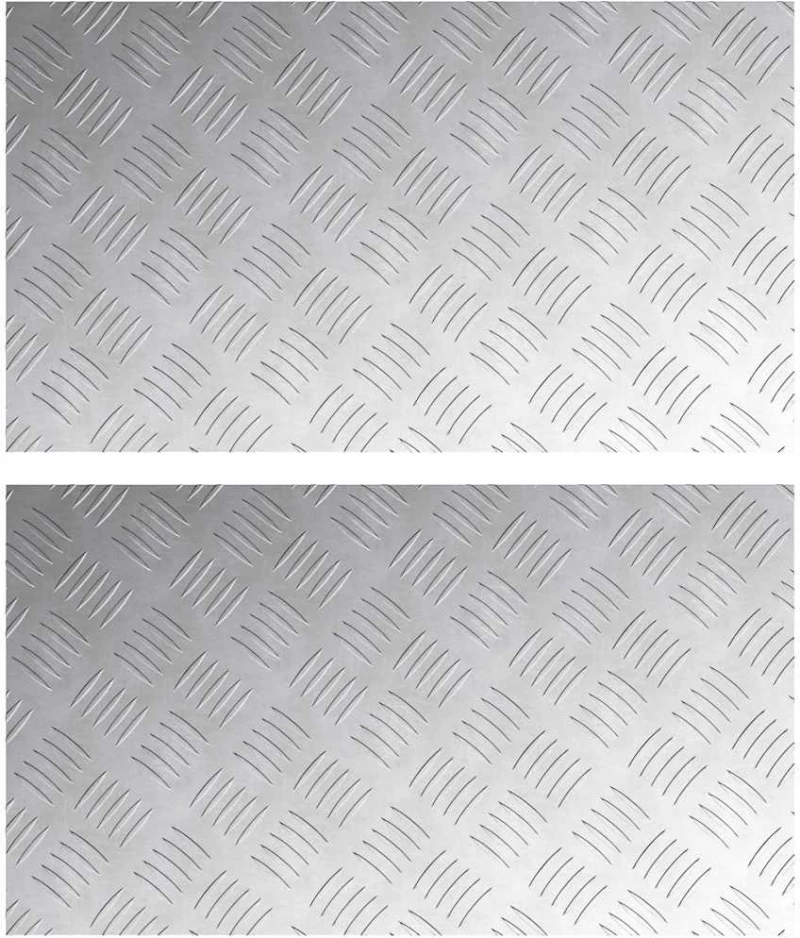 vidaXL Επιφάνειες Καρό 2 pcs Ασημί 70 x 40 cm Αλουμίνιο