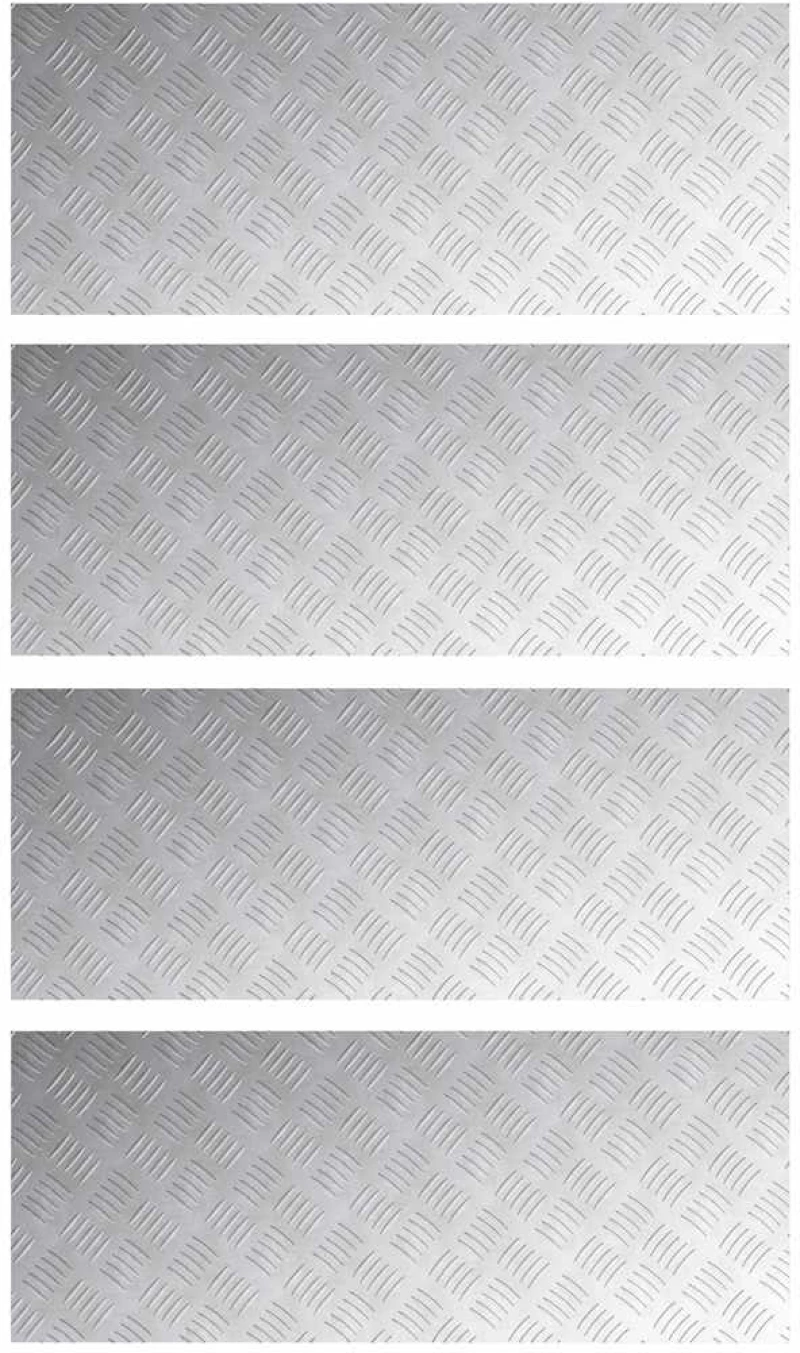 vidaXL Επιφάνειες Καρό 4 pcs Ασημί 100 x 40 cm Αλουμίνιο