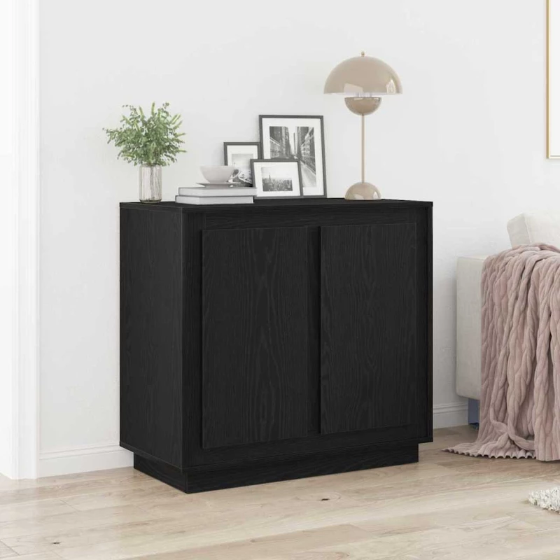 vidaXL Μοντέρνος Μπουφές Πλευρικός Μαύρη δρυς 80 x 34 x 75 εκ