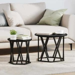 vidaXL Τραπεζάκι Πλευράς 2 pcs Μαύρη δρυς 50 x 50 x 40 cm
