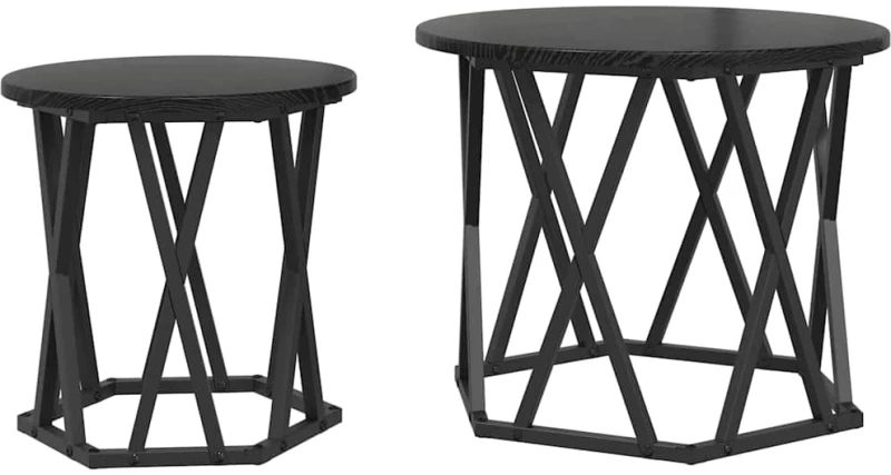 vidaXL Τραπεζάκι Πλευράς 2 pcs Μαύρη δρυς 50 x 50 x 40 cm