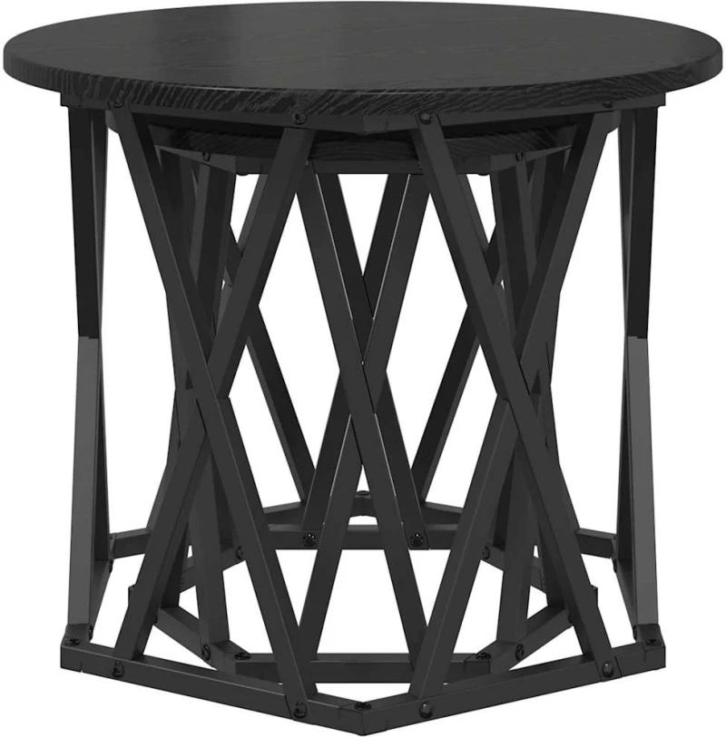vidaXL Τραπεζάκι Πλευράς 2 pcs Μαύρη δρυς 50 x 50 x 40 cm