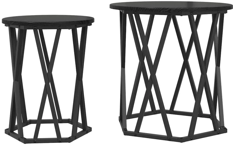 vidaXL Τραπεζάκι σαλονιού 2 pcs Μαύρη δρυς 50 x 50 x 50 cm