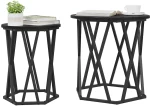 vidaXL Τραπεζάκι σαλονιού 2 pcs Μαύρη δρυς 50 x 50 x 50 cm
