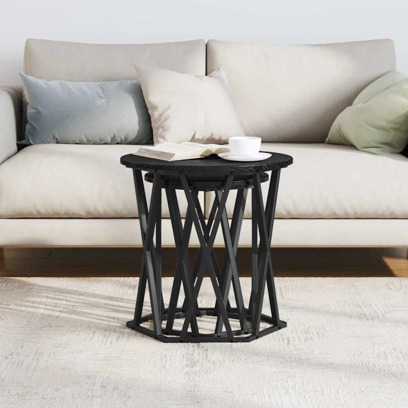 vidaXL Τραπεζάκι σαλονιού 2 pcs Μαύρη δρυς 50 x 50 x 50 cm