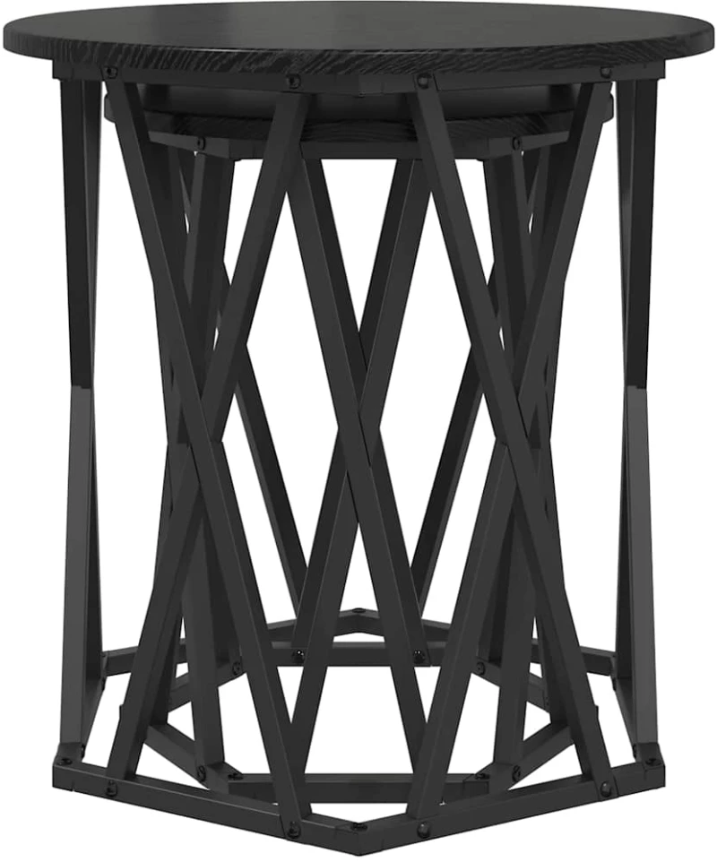 vidaXL Τραπεζάκι σαλονιού 2 pcs Μαύρη δρυς 50 x 50 x 50 cm