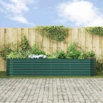 vidaXL Υπερυψωμένη Ζαρντινιέρα Πράσινο 400 x 80 x 81 cm Ατσάλι