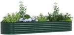vidaXL Υπερυψωμένη Ζαρντινιέρα Πράσινο 320 x 80 x 44 cm Ατσάλι