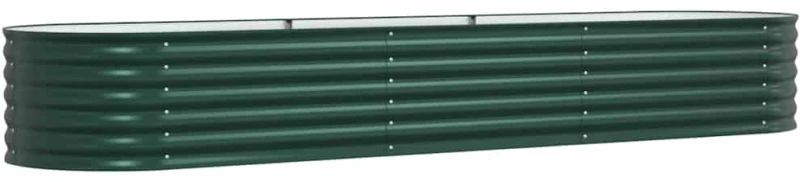 vidaXL Υπερυψωμένη Ζαρντινιέρα Πράσινο 320 x 80 x 44 cm Ατσάλι