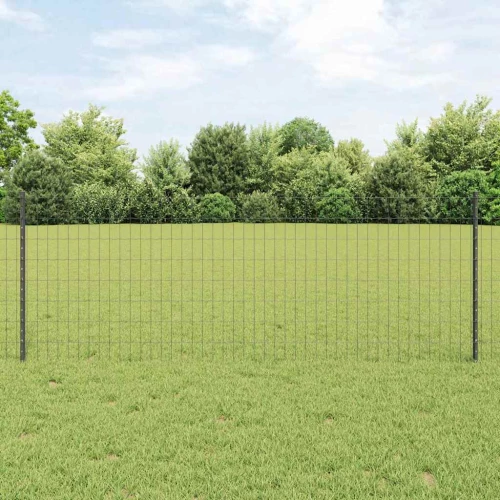 vidaXL Φράχτης με Στήλες. Γκρι 0.8 x 25 m Ατσάλι
