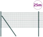 vidaXL Φράχτης με Στήλες. Πράσινο 0.4 x 25 μ Ατσάλι