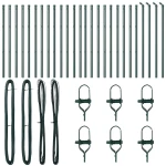 vidaXL Στύλος Περιφράξεων 26 pcs Πράσινο 3.2 x 3.2 x 120 εκ Ατσάλι