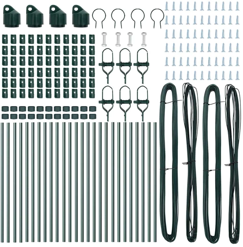 vidaXL Στύλος Περιφράξεων 26 pcs Πράσινο 3.2 x 3.2 x 120 εκ Ατσάλι