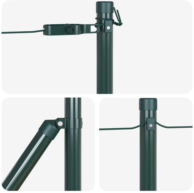 vidaXL Στύλος Περιφράξεων 26 pcs Πράσινο 3.2 x 3.2 x 120 εκ Ατσάλι