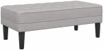 vidaXL παγκάκι Σκούρο γκρι 113 x 57 x 39 εκ. ύφασμα
