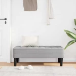 vidaXL παγκάκι Σκούρο γκρι 113 x 57 x 39 εκ. ύφασμα