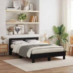 vidaXL Σκελετός Κρεβατιού Μαύρη δρυς 140 x 200 cm Επεξεργασμένο ξύλο
