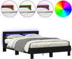 vidaXL Σκελετός Κρεβατιού Μαύρη δρυς 140 x 200 cm Επεξεργασμένο ξύλο