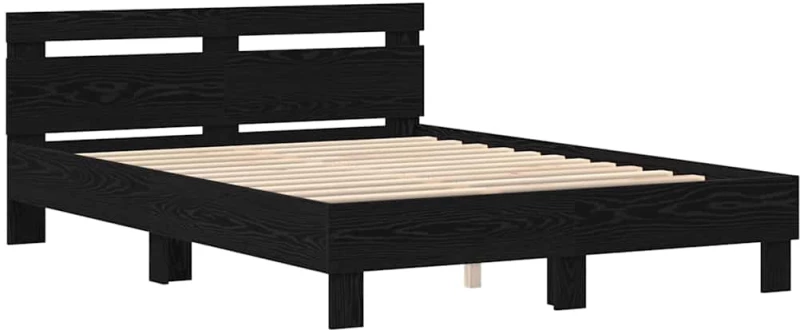 vidaXL Σκελετός Κρεβατιού Μαύρη δρυς 140 x 200 cm Επεξεργασμένο ξύλο