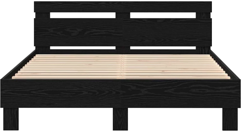 vidaXL Σκελετός Κρεβατιού Μαύρη δρυς 140 x 200 cm Επεξεργασμένο ξύλο