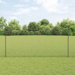 vidaXL Φράχτης με Στήλες. Γκρι 1.5 x 50 m Ατσάλι