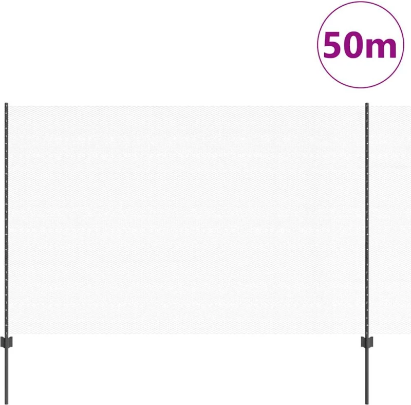 vidaXL Φράχτης με Στήλες. Γκρι 1.5 x 50 m Ατσάλι