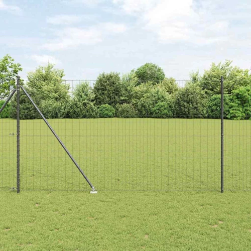 vidaXL Φράχτης με Στήλες. Γκρι 1.6 x 10 m Ατσάλι