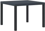 vidaXL Σέτ φαγητού για κήπο 3 pcs Ανθρακί Rattan Polt