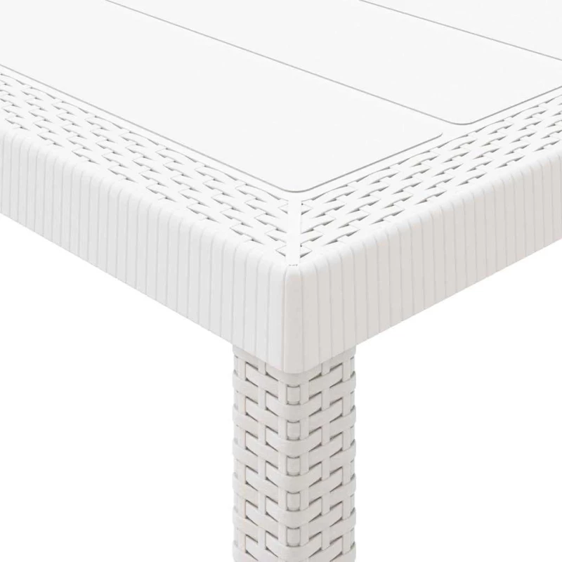 vidaXL Σέτ φαγητού για κήπο 17 pcs Λευκό Rattan Polt