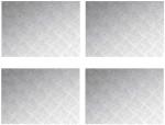 vidaXL Επιφάνειες Καρό 4 pcs Ασημί 70 x 50 cm Αλουμίνιο