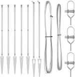 vidaXL Πό posts φράχτη 7 pcs Ασημί Ø32mm 140 εκ Γαλβανισμένος χάλυβας