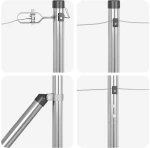 vidaXL Πό posts φράχτη 7 pcs Ασημί Ø32mm 140 εκ Γαλβανισμένος χάλυβας