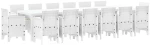 vidaXL Σέτ φαγητού για κήπο 15 pcs Λευκό Rattan Polt