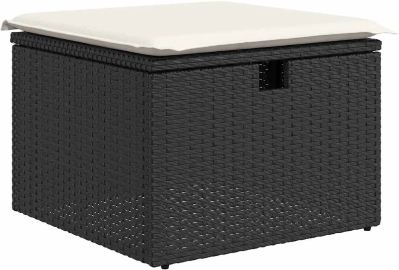 vidaXL Σετ Καναπέ Κήπου με μαξιλάρι 8 pcs Μαύρο Πολυ ράταν