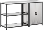 vidaXL Σετ Αποθήκευσης Κουζίνας με ράφι 2 pcs Ασημί 150 x 50 x 92 εκ.